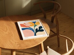 Frame on Kitchen Table Mockup
