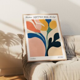 frame mockup on sofa